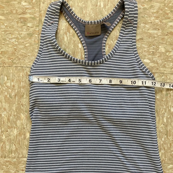 Athleta Blue and white striped racer back tank top XS - Picture 4 of 6